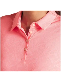 Puma Shirts|Womens MATTR Lianas Jacquard Golf Polo - Peach Frost