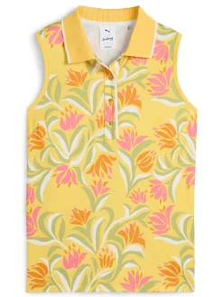 Puma Shirts|Womens x Dani Dazey Sleeveless Polo - Sunny Yellow
