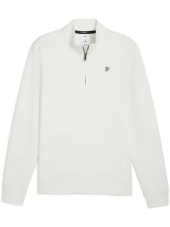 Puma Jumpers|x Reigning Champ CLOUDSPUN Fleece Golf 1/4 Zip - Warm White