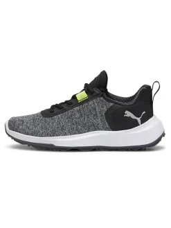 Puma Junior Golf Shoes|Youth FUSION Crush Sport Spikeless Golf Shoes - Black/Electric Lime