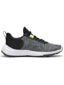 Puma Junior Golf Shoes|Youth FUSION Crush Sport Spikeless Golf Shoes - Black/Electric Lime