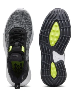 Puma Junior Golf Shoes|Youth FUSION Crush Sport Spikeless Golf Shoes - Black/Electric Lime