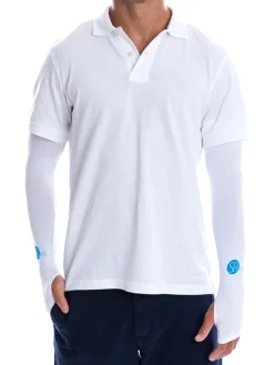 SParms Sleeves|Sun Protection Arm Sleeves With Thumbhole - White