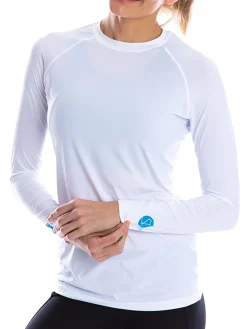 SParms Base Layers|Women's Body Round Neck Sun Protection - White