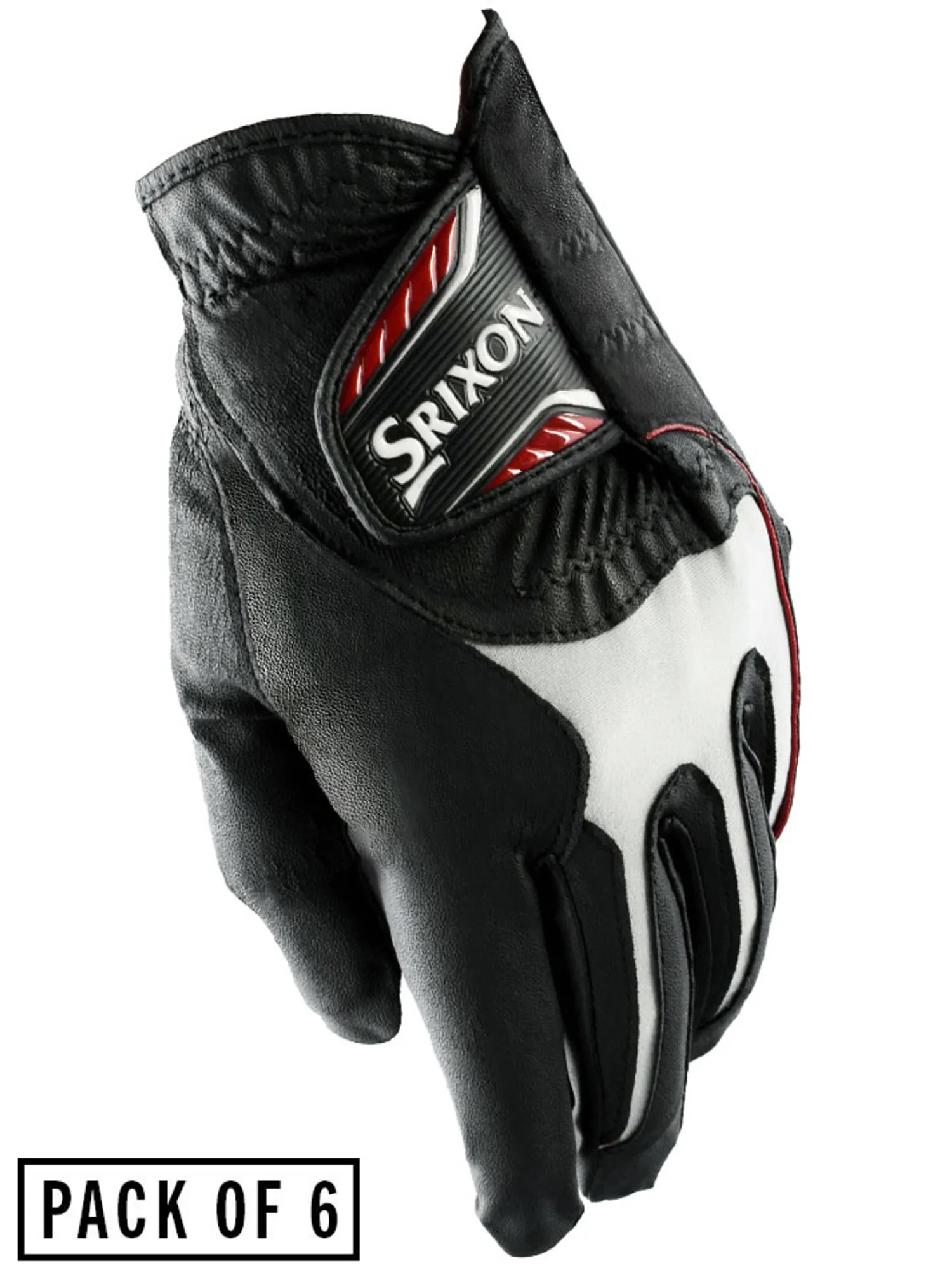 Srixon Mens Golf Gloves|All Weather Pack Of 6 Golf Gloves - Black