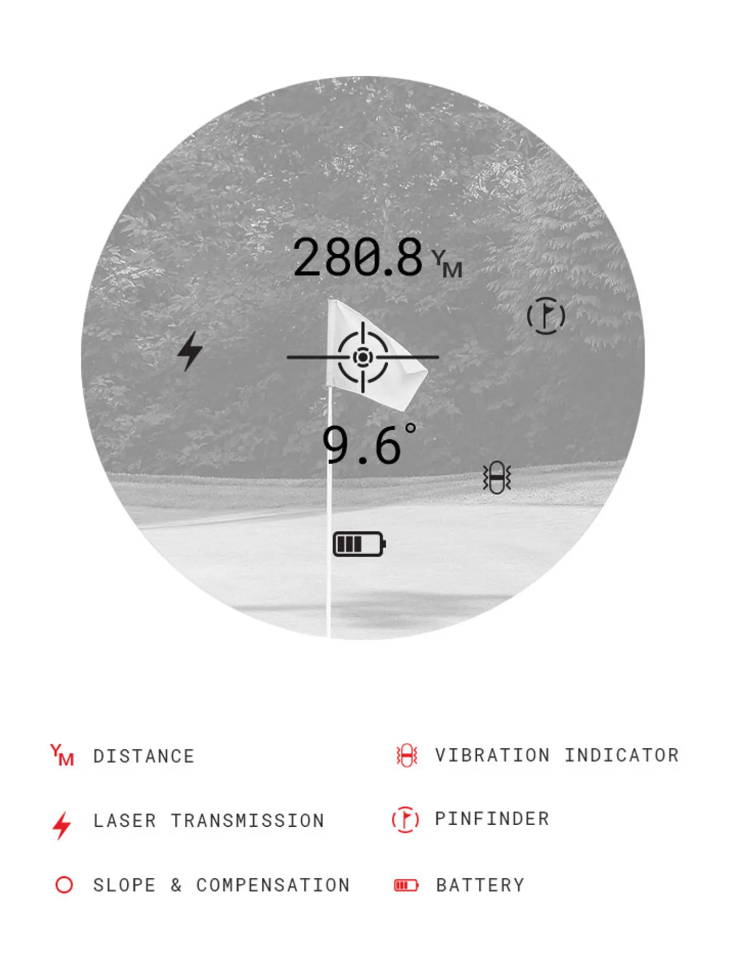 Stonehaven Rangefinders|SH1170 Rangefinder with Slope - Black/Red