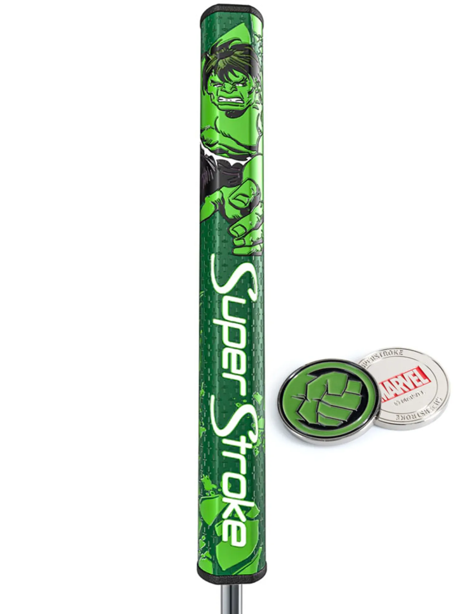 SuperStroke Putter Grips|Tour 2.0 Marvel Putter Grip & Ball Marker- The Hulk
