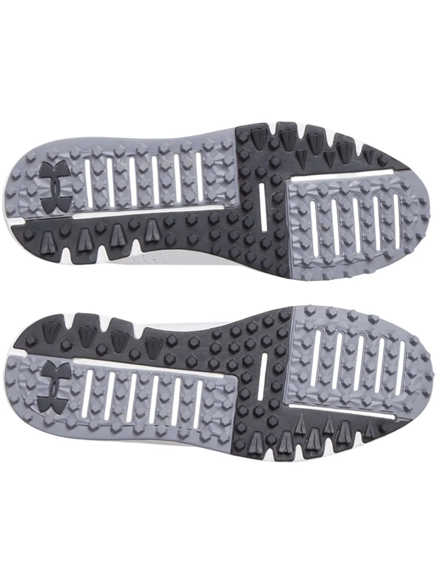Under Armour Mens Golf Shoes|Drive Medal SL Golf Shoes - White/Titan Grey/Metallic Silver