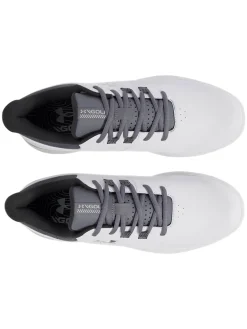 Under Armour Mens Golf Shoes|Drive Medal SL Golf Shoes - White/Titan Grey/Metallic Silver