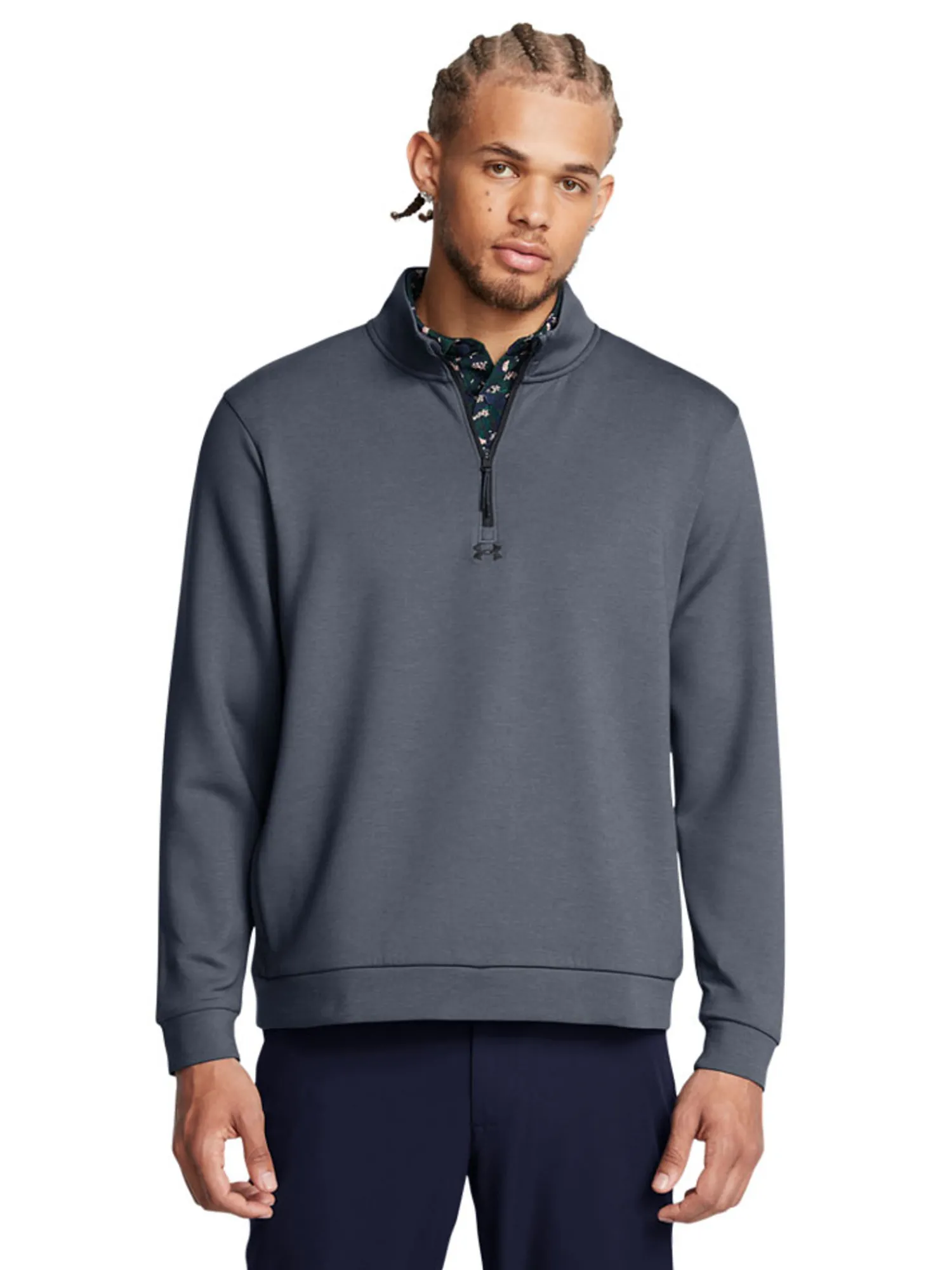 Under Armour Jumpers|Drive Midlayer Pullover - Downpour Grey/Gravel/Black