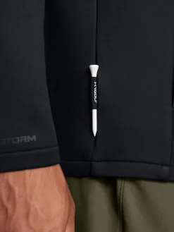 Under Armour Jumpers|Drive Pro Storm Hybrid Half Zip - Black/Metallic Silver