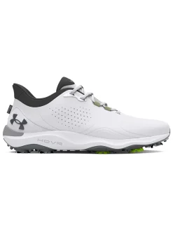 Under Armour Mens Golf Shoes|HOVR Drive Pro Golf Shoes - White/Metallic Gun Metal