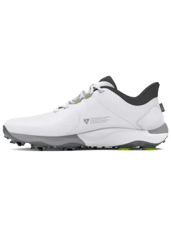 Under Armour Mens Golf Shoes|HOVR Drive Pro Golf Shoes - White/Metallic Gun Metal