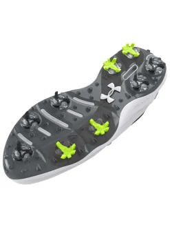 Under Armour Mens Golf Shoes|HOVR Drive Pro Golf Shoes - White/Metallic Gun Metal