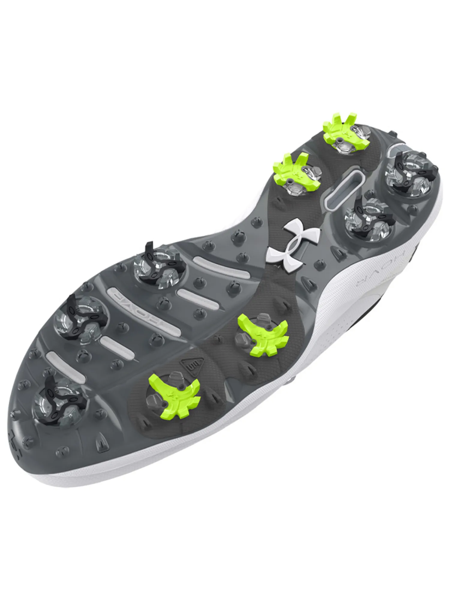 Under Armour Mens Golf Shoes|HOVR Drive Pro Golf Shoes - White/Metallic Gun Metal