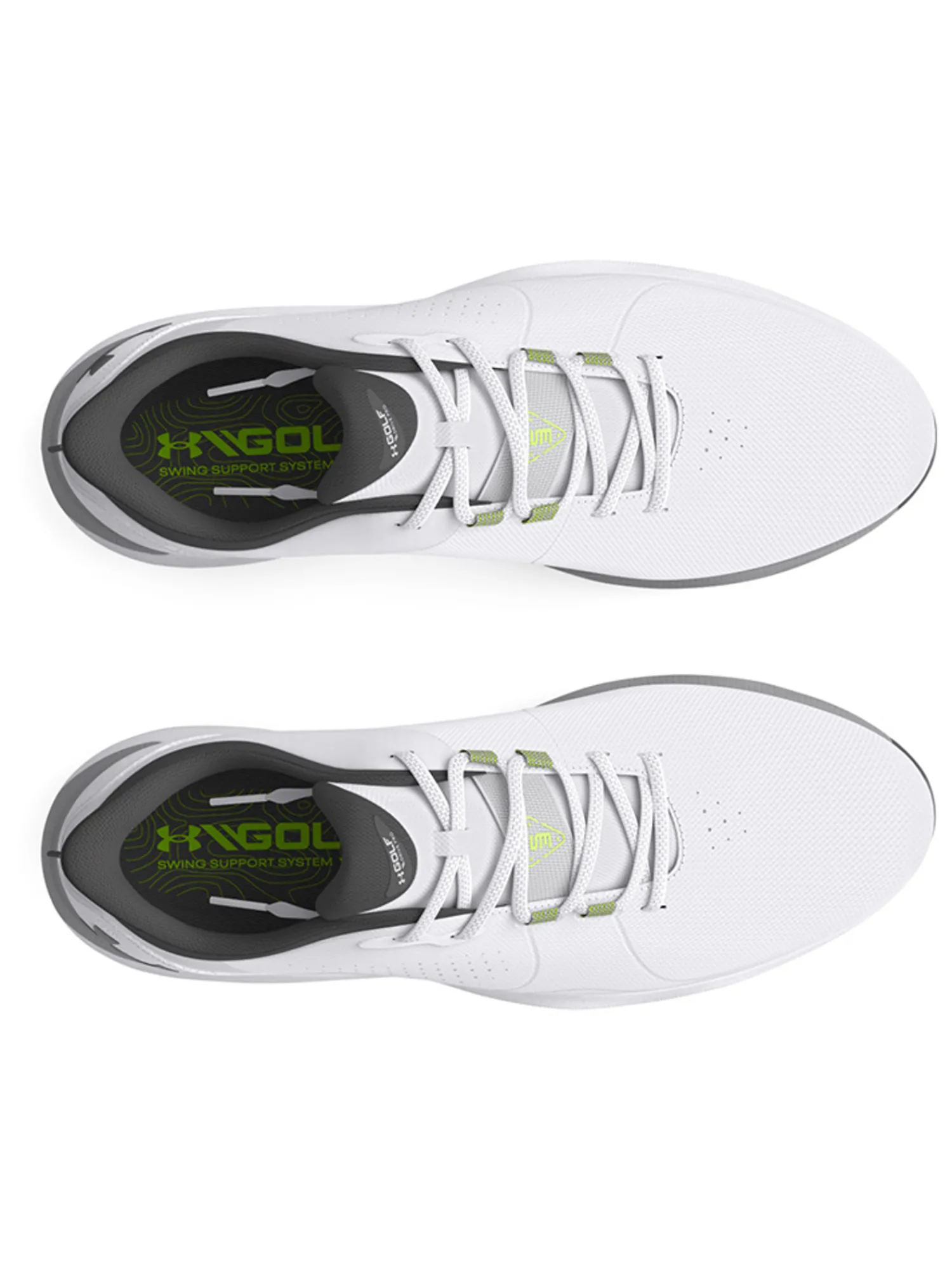 Under Armour Mens Golf Shoes|HOVR Drive Pro Golf Shoes - White/Metallic Gun Metal