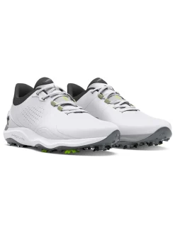 Under Armour Mens Golf Shoes|HOVR Drive Pro Golf Shoes - White/Metallic Gun Metal