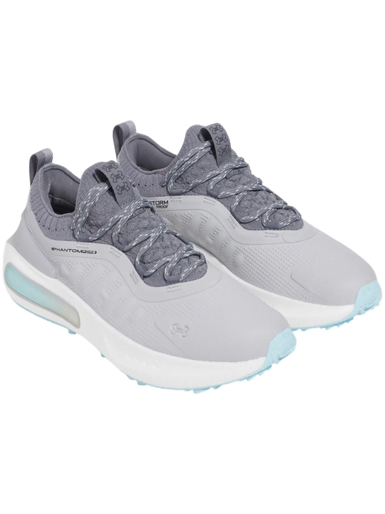 Under Armour Mens Golf Shoes|HOVR Phantom Fore Golf Shoes - Mod Grey/Stream/Titan Grey