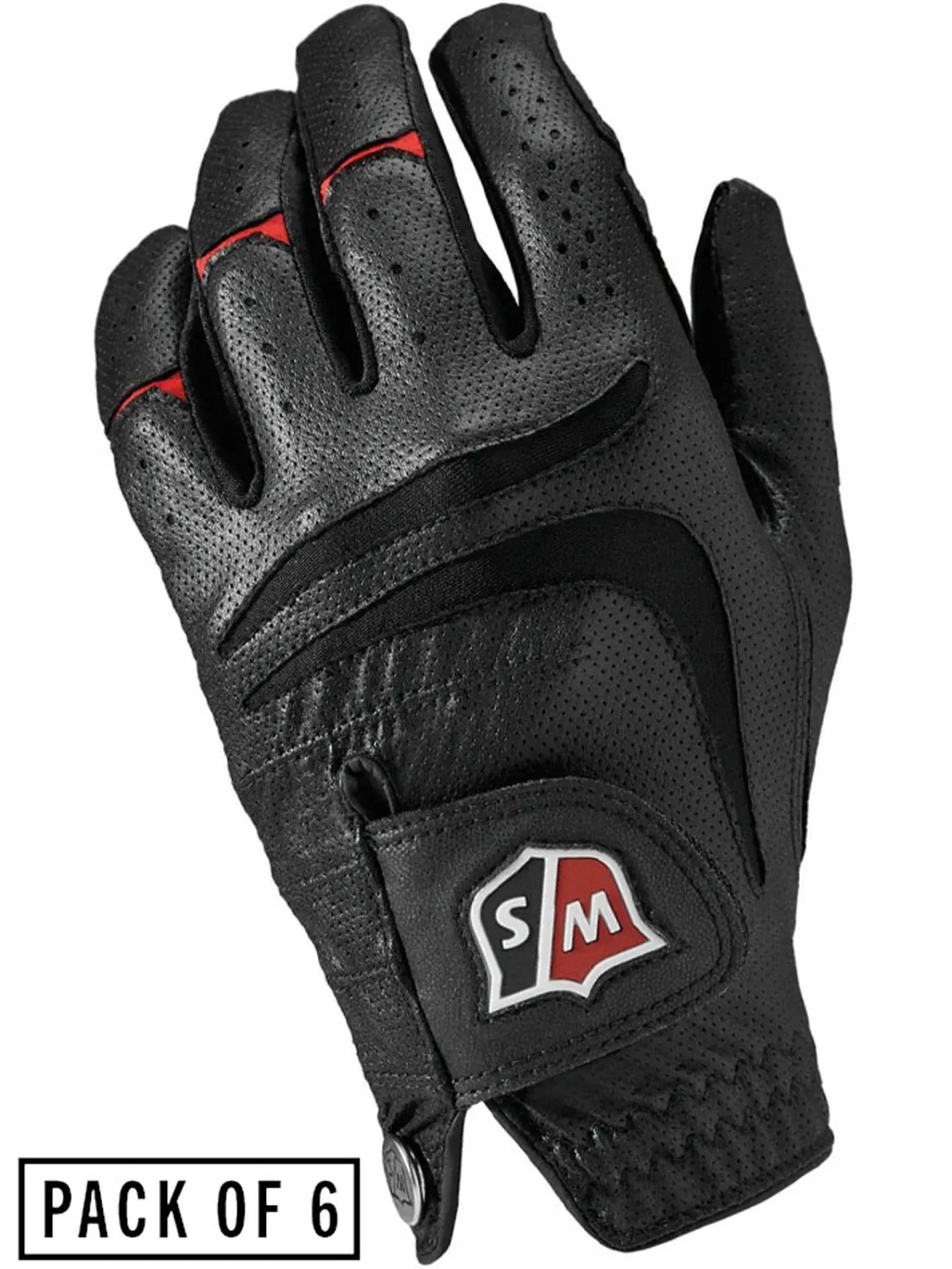 Wilson Mens Golf Gloves|Staff Grip Plus Golf Glove - 6 Pack