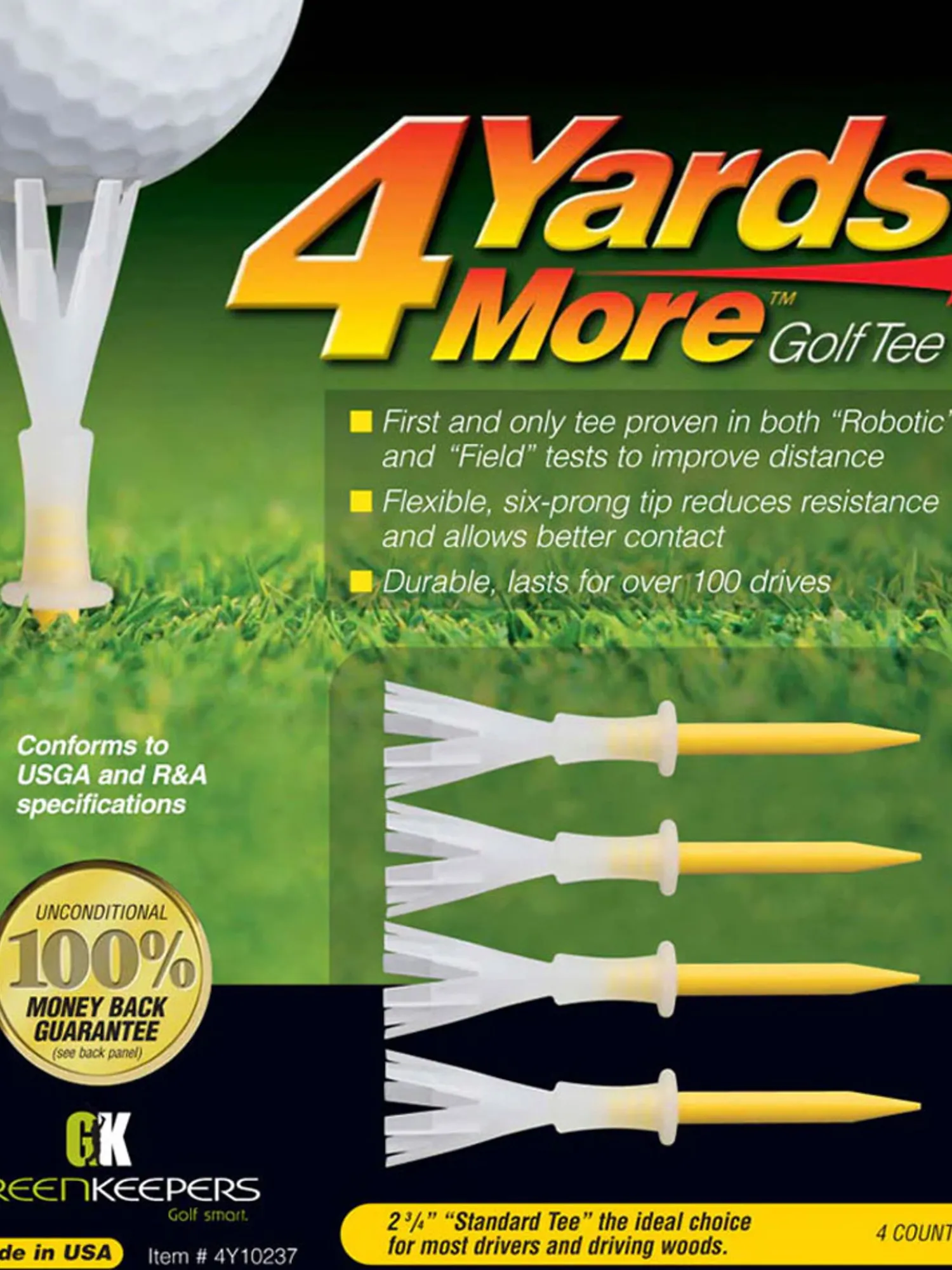 4YARDSMORE Tees|Golf Tees 4 Pack - 2.75 Inch